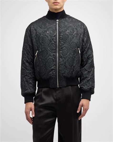 bomber versace uomo blu|Versace Men's Baroque Lurex Jacquard Bomber Jacket.